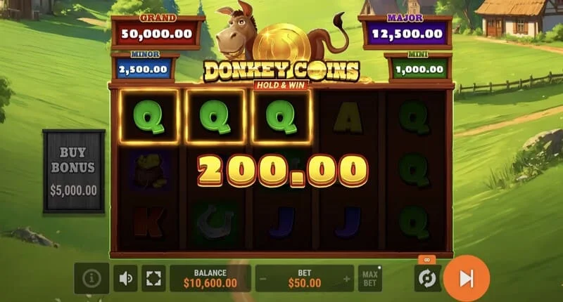 Donkey Coins Hold & Win – Hold & Win mód indítása